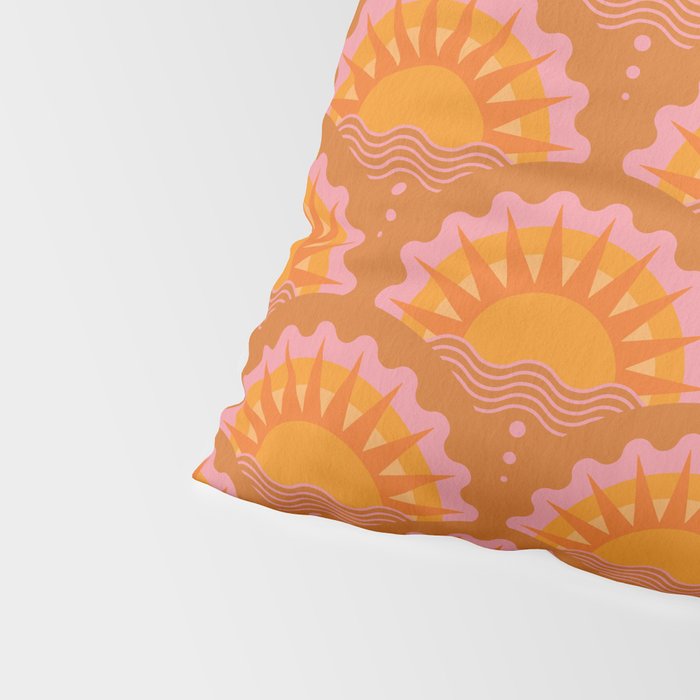 Sunset Seigaiha - Retro Sunshine Pillow Sham Gallery Image 4