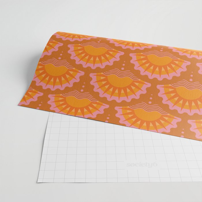 Sunset Seigaiha - Retro Sunshine Wrapping Paper Gallery Image 2