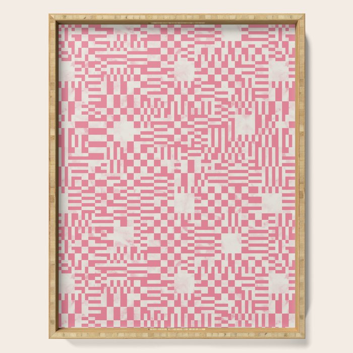 Checkered Pink Matrix Serving Tray Gallery Image 1