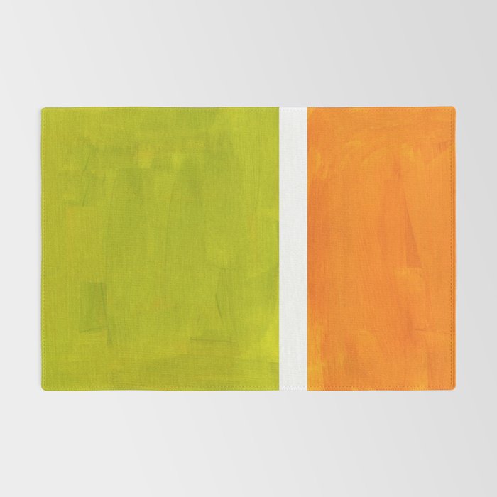 Retro Lime Green Minimalist Abstract Color Block Rothko Midcentury Modern Art Rug Gallery Image 2
