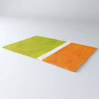 Retro Lime Green Minimalist Abstract Color Block Rothko Midcentury Modern Art Rug Gallery Image 3