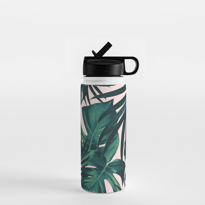 Tropical Jungle Leaves Pattern #5 #tropical #decor #art #society6 Water Bottle Gallery Image 1