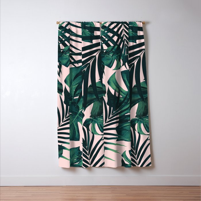Tropical Jungle Leaves Pattern #5 #tropical #decor #art #society6 Window Curtain Gallery Image 3