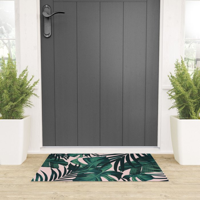 Tropical Jungle Leaves Pattern #5 #tropical #decor #art #society6 Welcome Mat Gallery Image 3
