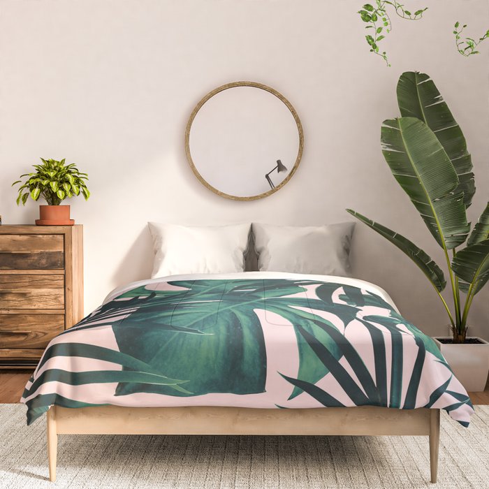 Tropical Jungle Leaves Pattern #5 #tropical #decor #art #society6 Comforter Gallery Image 3