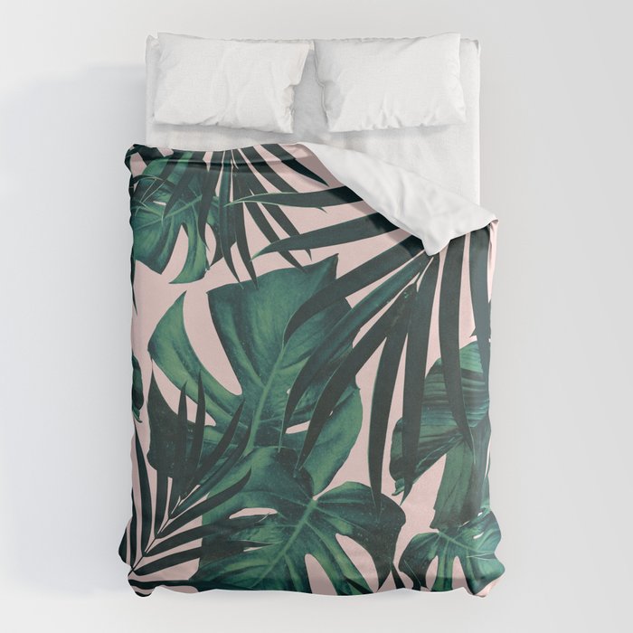 Tropical Jungle Leaves Pattern #5 #tropical #decor #art #society6 Duvet Cover Gallery Image 1