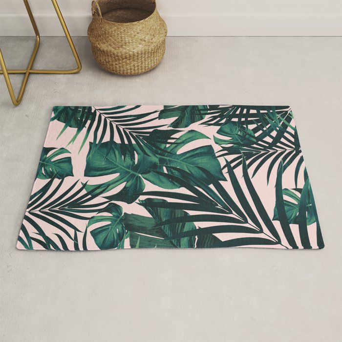Tropical Jungle Leaves Pattern #5 #tropical #decor #art #society6 Rug Gallery Image 1