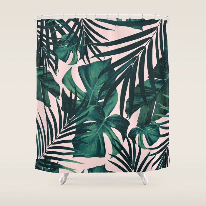 Tropical Jungle Leaves Pattern #5 #tropical #decor #art #society6 Shower Curtain Gallery Image 1