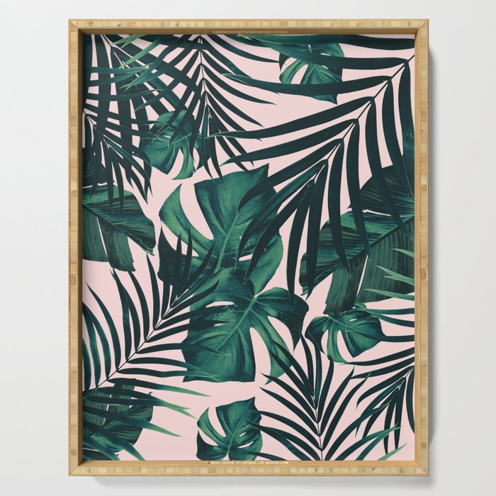 Tropical Jungle Leaves Pattern #5 #tropical #decor #art #society6 Serving Tray Gallery Image 1