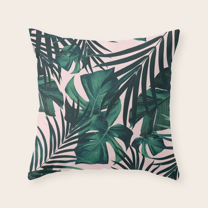 Tropical Jungle Leaves Pattern #5 #tropical #decor #art #society6 Throw Pillow Gallery Image 1