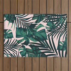 Tropical Jungle Leaves Pattern #5 #tropical #decor #art #society6 Outdoor Rug Gallery Image 1