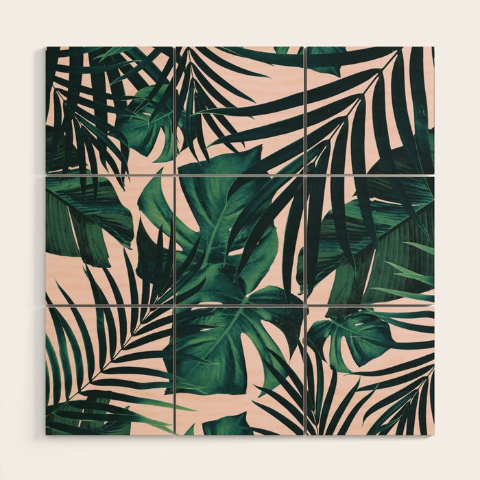 Tropical Jungle Leaves Pattern #5 #tropical #decor #art #society6 Wood Wall Art Gallery Image 1