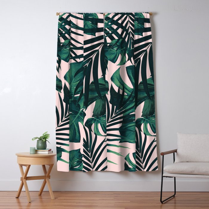 Tropical Jungle Leaves Pattern #5 #tropical #decor #art #society6 Window Curtain Gallery Image 1