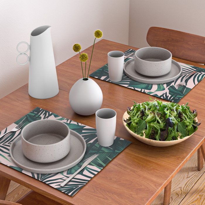 Tropical Jungle Leaves Pattern #5 #tropical #decor #art #society6 Placemat Gallery Image 2