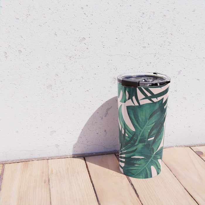 Tropical Jungle Leaves Pattern #5 #tropical #decor #art #society6 Travel Mug Gallery Image 4