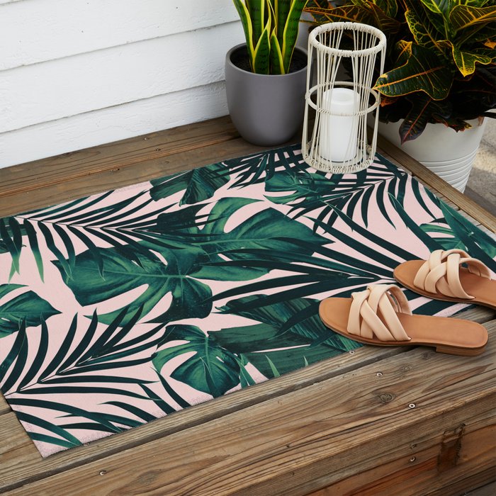 Tropical Jungle Leaves Pattern #5 #tropical #decor #art #society6 Outdoor Rug Gallery Image 2