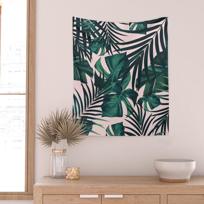 Tropical Jungle Leaves Pattern #5 #tropical #decor #art #society6 Wall Tapestry Gallery Image 2