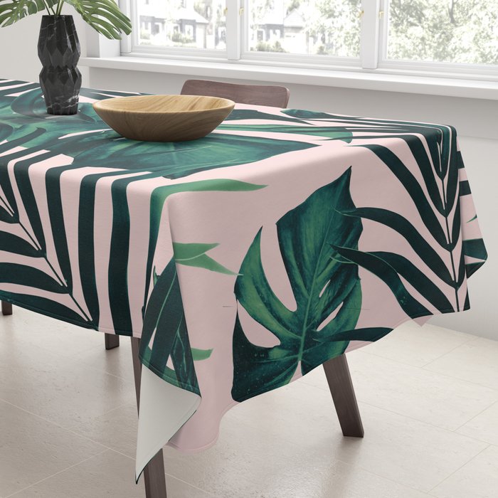 Tropical Jungle Leaves Pattern #5 #tropical #decor #art #society6 Tablecloth Gallery Image 3