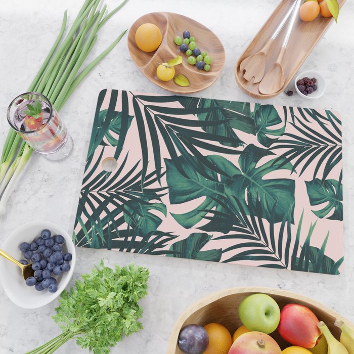 Tropical Jungle Leaves Pattern #5 #tropical #decor #art #society6 Cutting Board Gallery Image 2