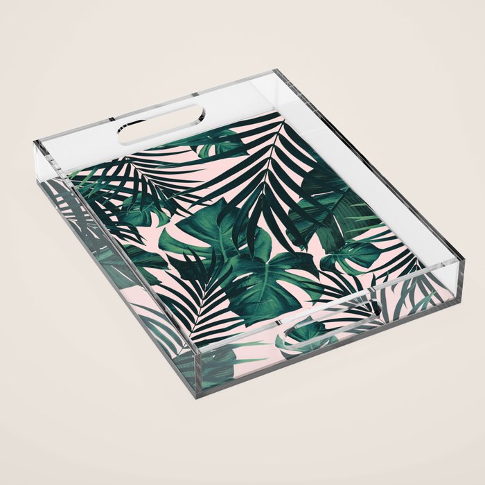 Tropical Jungle Leaves Pattern #5 #tropical #decor #art #society6 Acrylic Tray Gallery Image 1