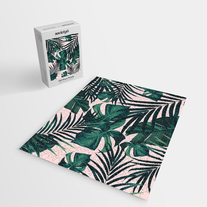 Tropical Jungle Leaves Pattern #5 #tropical #decor #art #society6 Jigsaw Puzzle Gallery Image 2