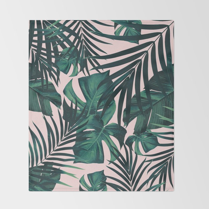 Tropical Jungle Leaves Pattern #5 #tropical #decor #art #society6 Throw Blanket Gallery Image 2