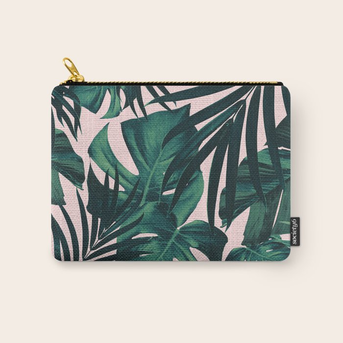 Tropical Jungle Leaves Pattern #5 #tropical #decor #art #society6 Carry All Pouch Gallery Image 1