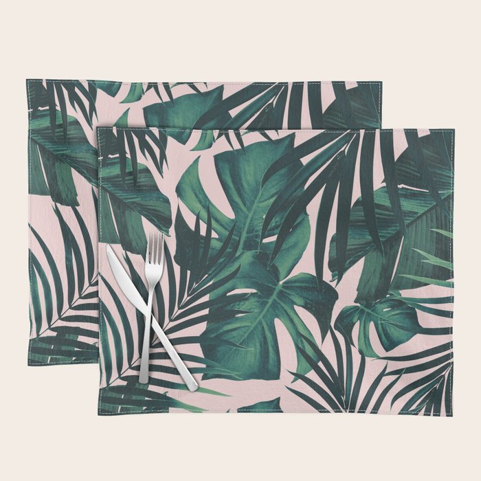 Tropical Jungle Leaves Pattern #5 #tropical #decor #art #society6 Placemat Gallery Image 1