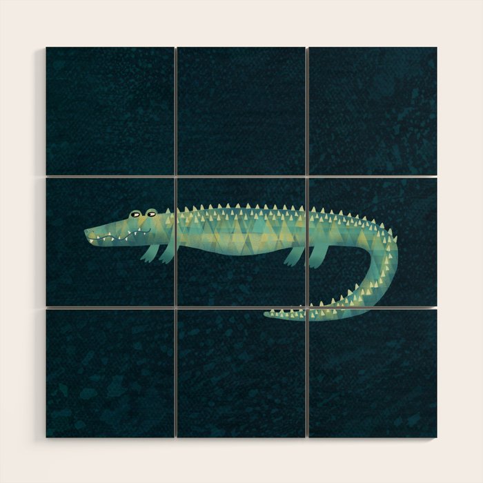 Alligator - or maybe Crocodile Wood Wall Art Gallery Image 1