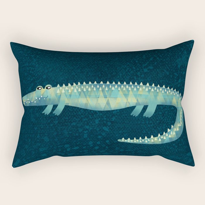 Alligator - or maybe Crocodile Rectangular Pillow Gallery Image 2