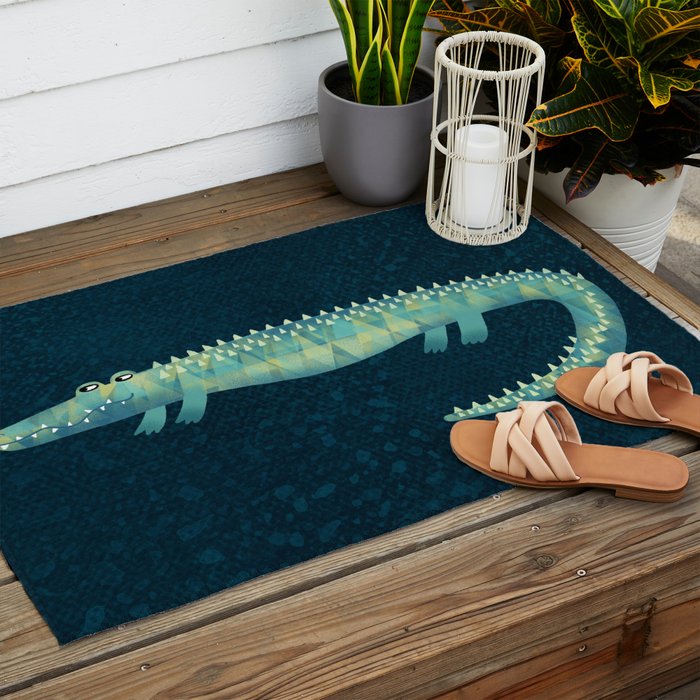 Alligator - or maybe Crocodile Outdoor Rug Gallery Image 2