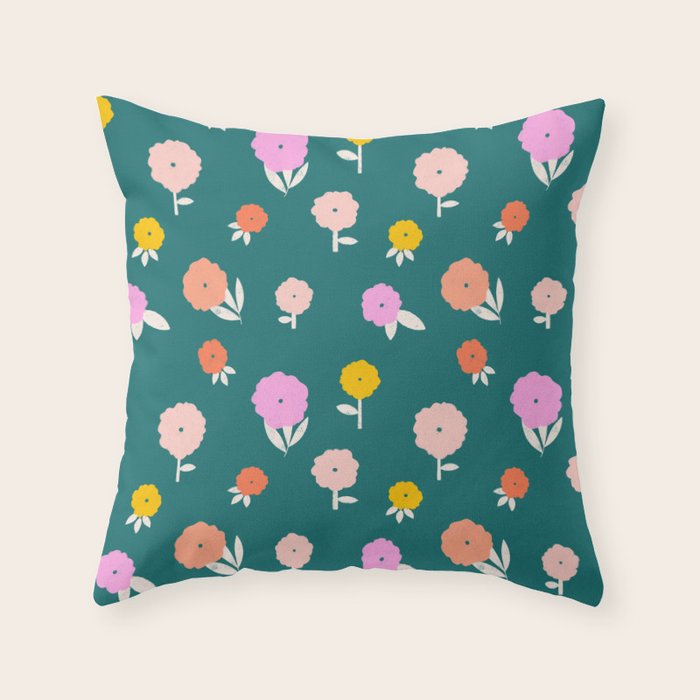 Holiday Blooms Pattern Throw Pillow Gallery Image 6