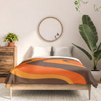 Trippy Dream Wave Machine Abstract Retro Swirl Pattern in 70s Brown and Orange Comforter Gallery Image 3