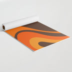 Trippy Dream Wave Machine Abstract Retro Swirl Pattern in 70s Brown and Orange Yoga Mat Gallery Image 2