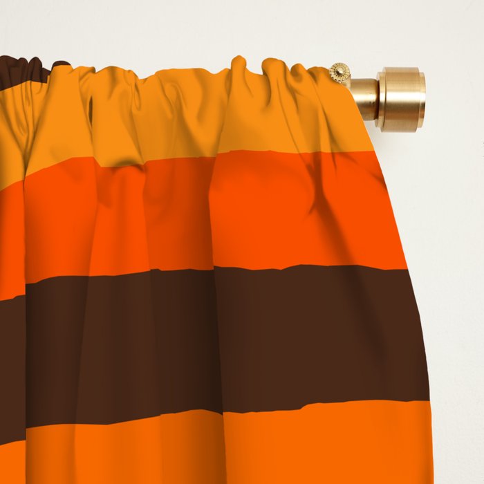 Trippy Dream Wave Machine Abstract Retro Swirl Pattern in 70s Brown and Orange Window Curtain Gallery Image 2