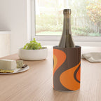 Trippy Dream Wave Machine Abstract Retro Swirl Pattern in 70s Brown and Orange Wine Chiller Gallery Image 4