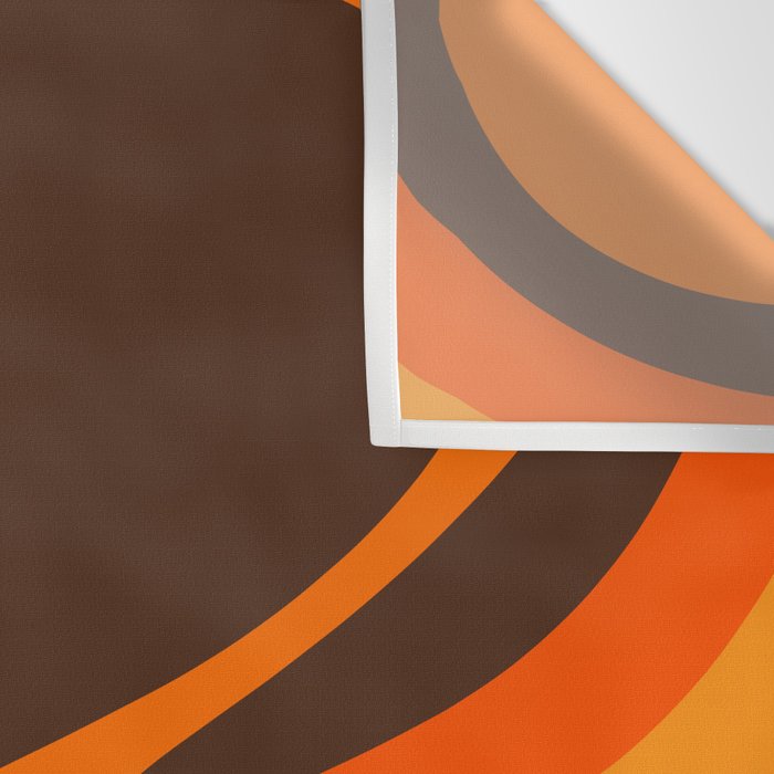 Trippy Dream Wave Machine Abstract Retro Swirl Pattern in 70s Brown and Orange Wall Tapestry Gallery Image 3