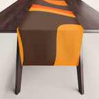 Trippy Dream Wave Machine Abstract Retro Swirl Pattern in 70s Brown and Orange Table Runner Gallery Image 1