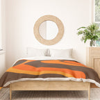 Trippy Dream Wave Machine Abstract Retro Swirl Pattern in 70s Brown and Orange Duvet Cover Gallery Image 3