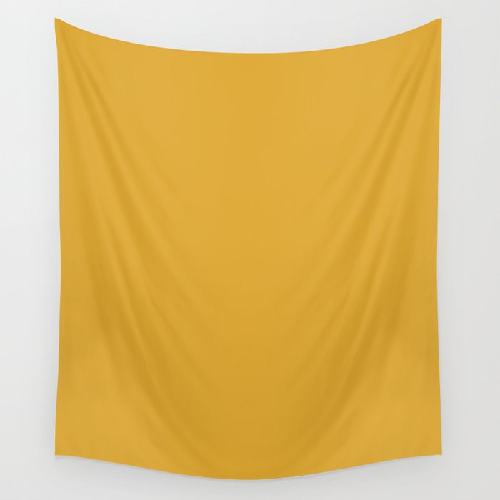 Solid Yellow (Mustard Yellow) Wall Tapestry Gallery Image 4