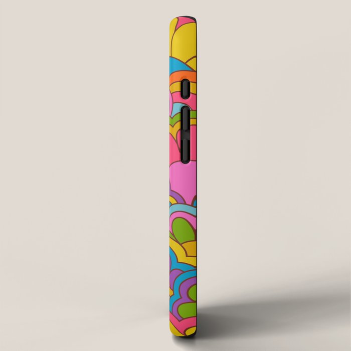 Retro Rainbow Flower Pattern iPhone Case Gallery Image 2