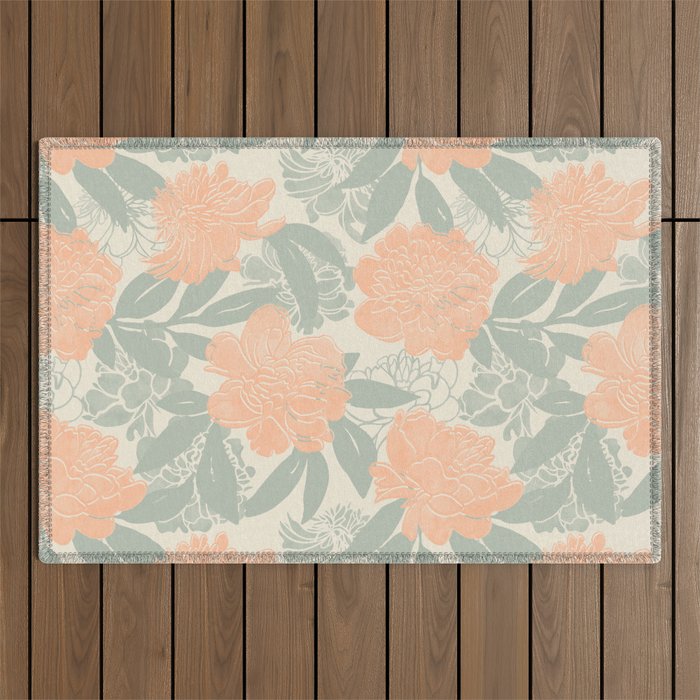 Modern floral blooms P3 Outdoor Rug Gallery Image 1