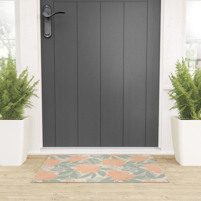 Modern floral blooms P3 Welcome Mat Gallery Image 3