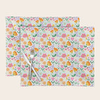 Colorful retro flower folk art pattern Placemat Gallery Image 1