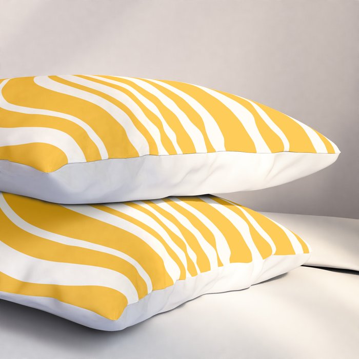 Wavy Stripes XLV - Golden Yellow Pillow Sham Gallery Image 3