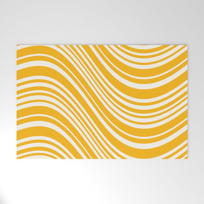 Wavy Stripes XLV - Golden Yellow Welcome Mat Gallery Image 1