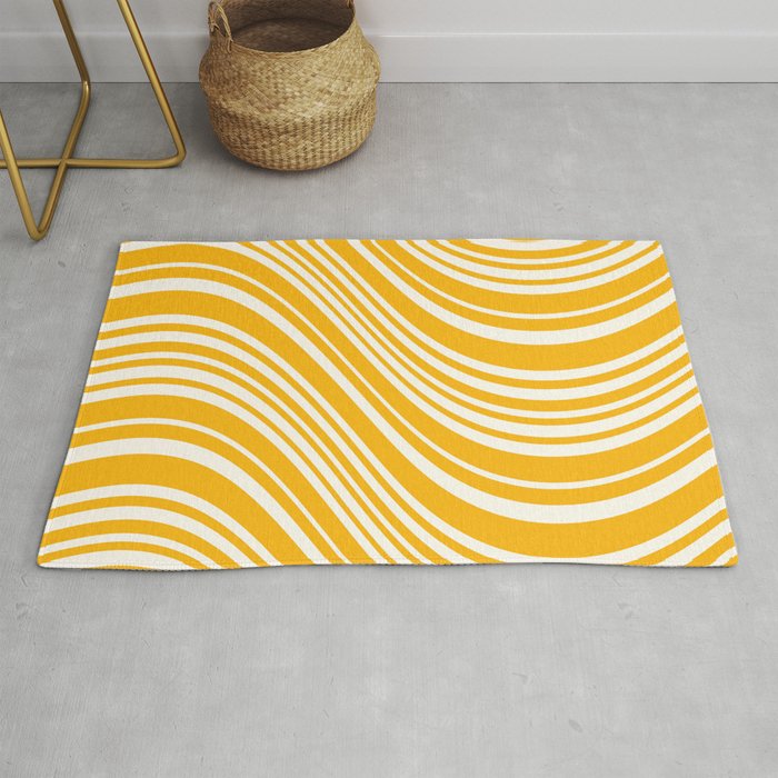 Wavy Stripes XLV - Golden Yellow Rug Gallery Image 1