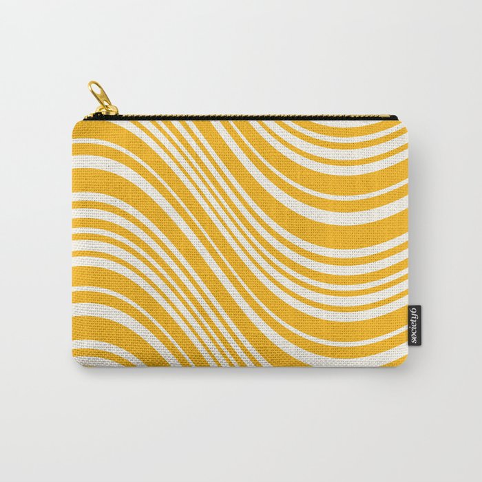 Wavy Stripes XLV - Golden Yellow Carry All Pouch Gallery Image 1