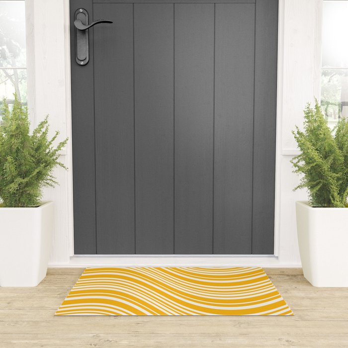Wavy Stripes XLV - Golden Yellow Welcome Mat Gallery Image 3