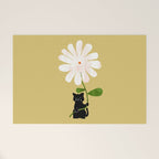 Cat with flower Welcome Mat Gallery Image 1